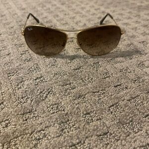 Ray-Ban Gold and Brown Sunglasses